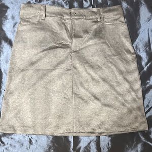 Gray and white pinstriped lee rider mini skirt
